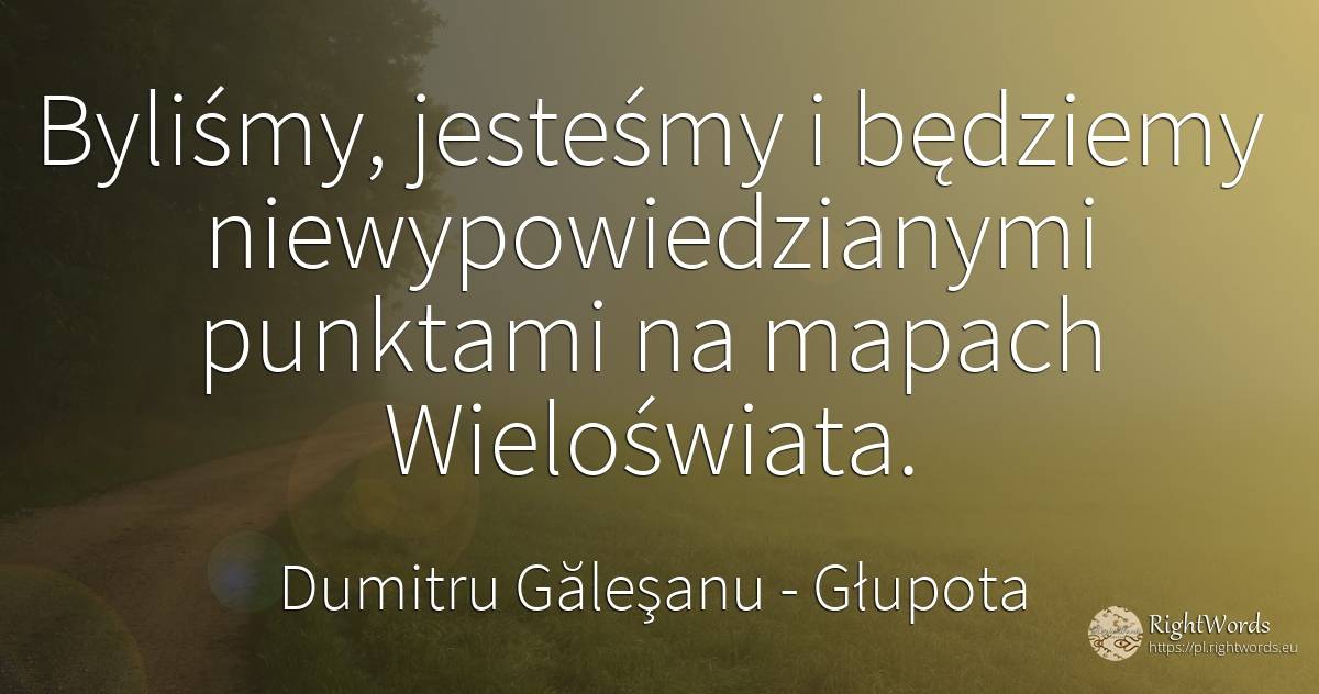 Byliśmy, jesteśmy i będziemy niewypowiedzianymi punktami... - Dumitru Găleşanu, cytat o głupota