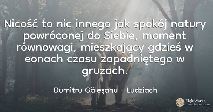 Nicość to nic innego jak spokój natury powróconej do... - Dumitru Găleşanu, cytat o ludziach