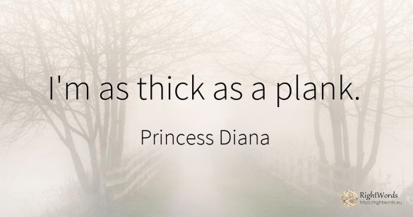 I'm as thick as a plank.